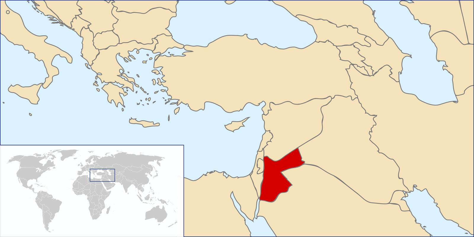Jordan verdenskort Jordan i kort (det Asien - Asien)