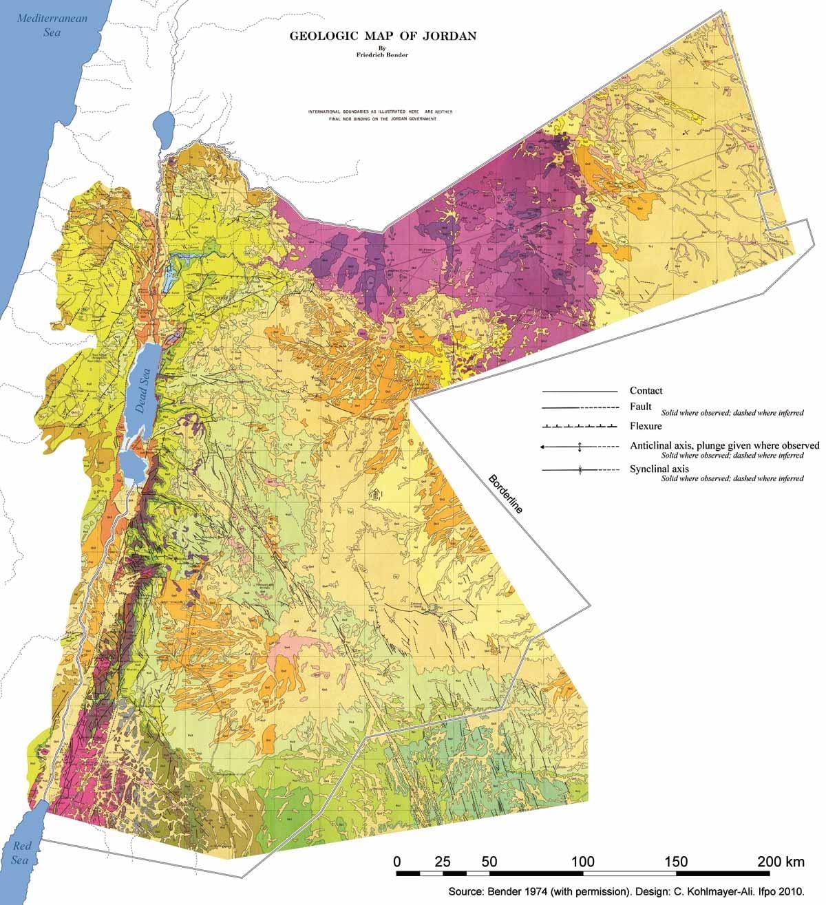 kort over Jordan geologi