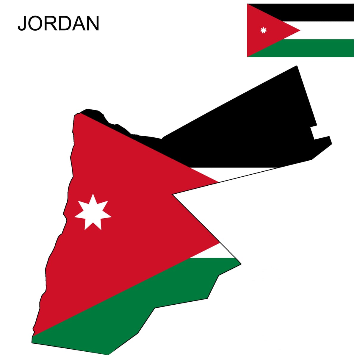 kort over Jordan kort flag