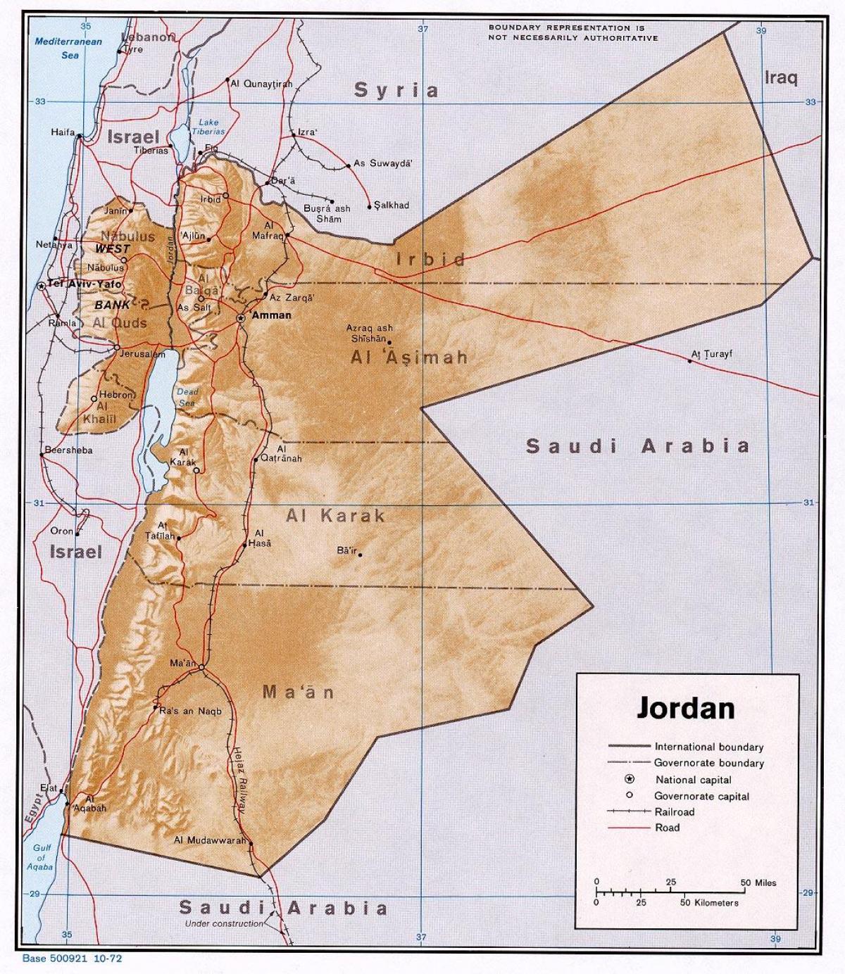 kort, der viser, Jordan