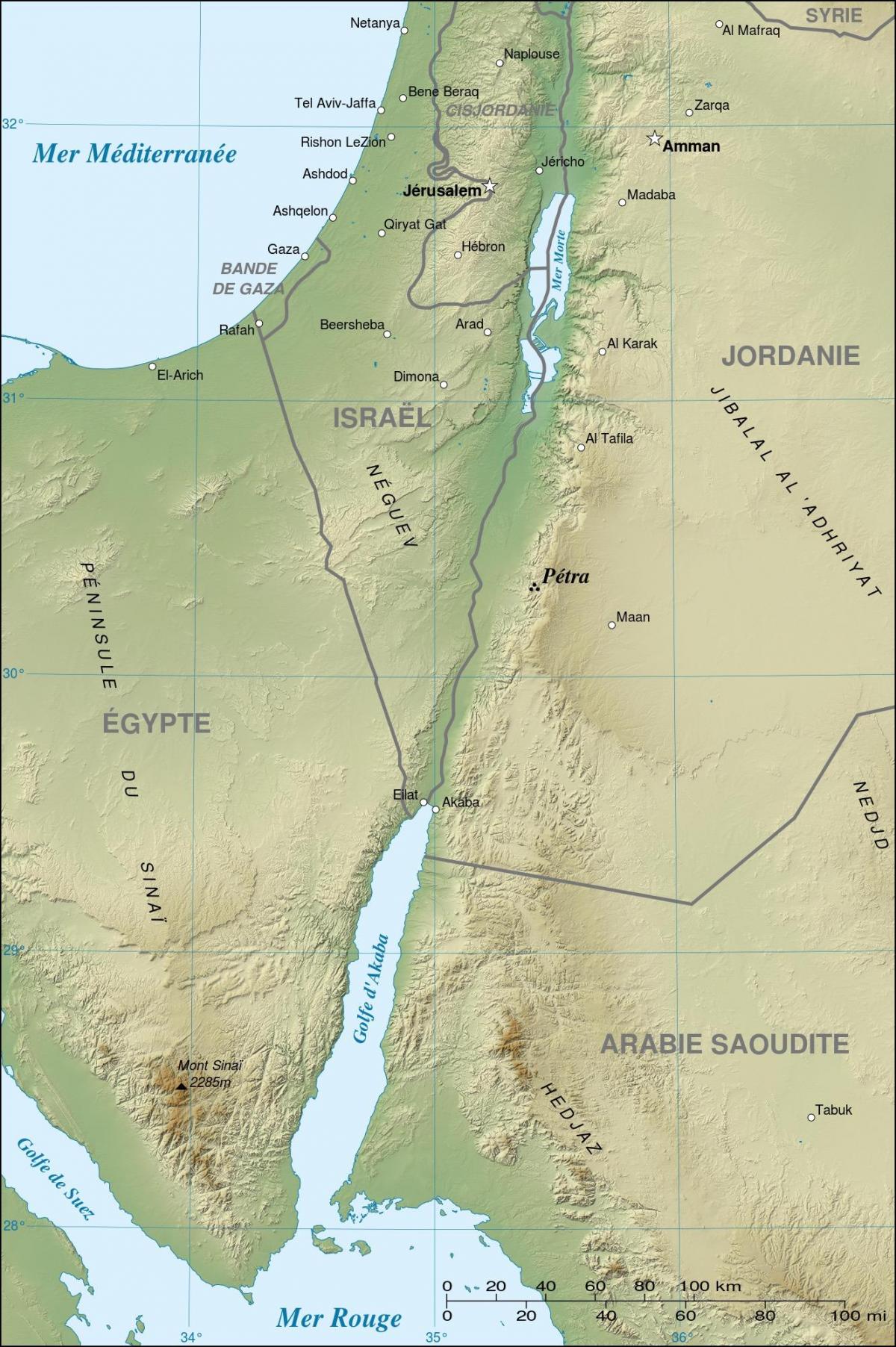 kort over Jordan, der viser, petra