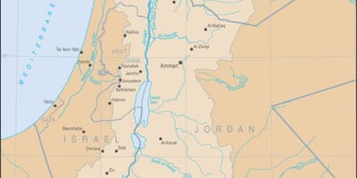 Kort over Jordan-floden på verden