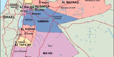 Kort over Jordan politiske