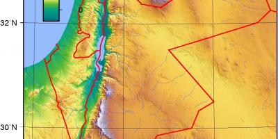 Kort over Jordan topografisk
