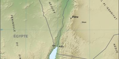 Kort over Jordan, der viser, petra